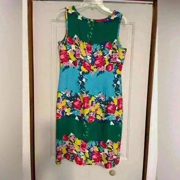 Talbots Floral Cotton Stretch seath dress size 10 - Picture 2 of 9